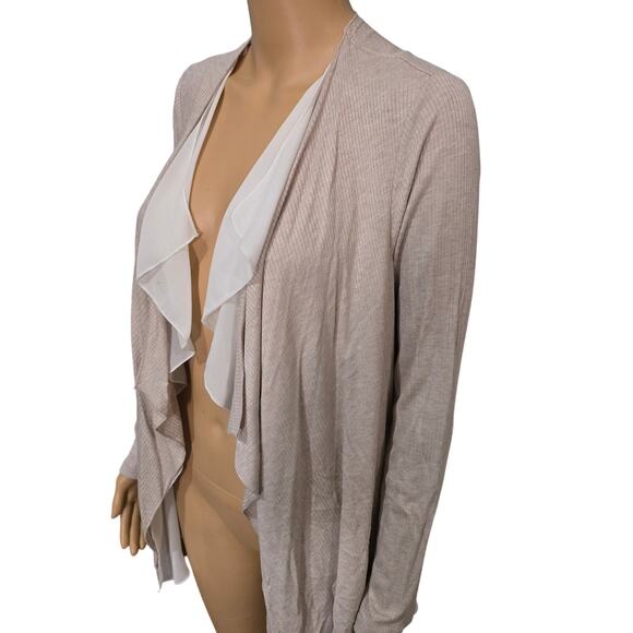 Pebble and Stone Layered Open Front Cardigan Small - Picture 2 of 6